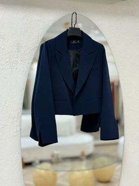 کراپ ساده سرمه ای sanli 395