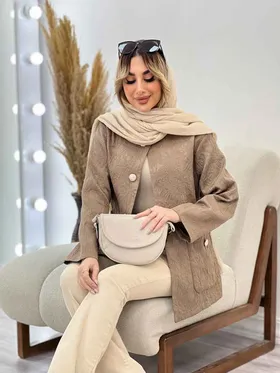 کت ژاکارد سر جیب دکمه