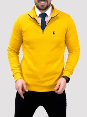 پلیور نیم زیپ POLO خردلی