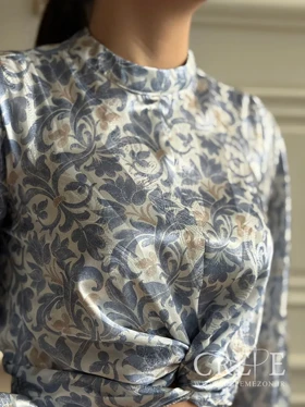 شومیز کراپ آستین پفی