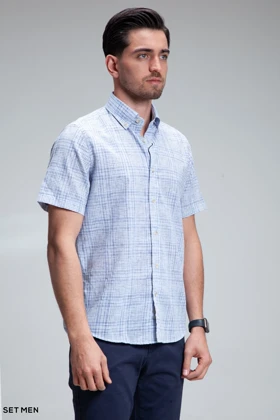 پیراهن مردانه آستین کوتاه لینن