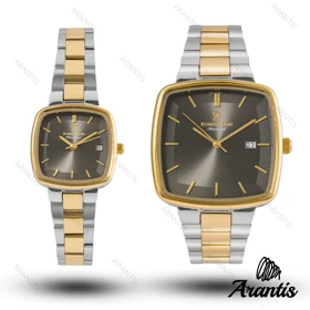 ساعت ست رومانسون طلایی سیلور صفحه قهوه ای s-10066