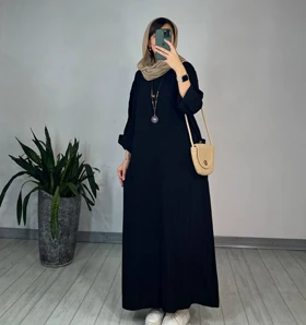 مانتو کفتان بلند لوفن مشکی