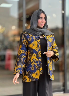 مانتو طرح برجسته گل‌دار کد 810
