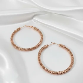 گوشواره حلقه‌ای دریم مدل خاویاری طلایی