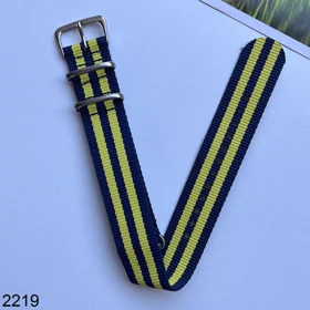 بند نیتو برزنتی سرمه ای زرد سایز 22mm کد 2219