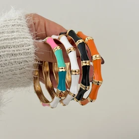 بنگل طرح بامبو باریک میناکاری کد 884