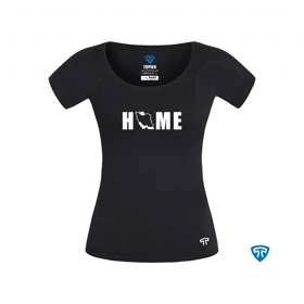 تیشرت نانو آنتی باکتریال ضد تعریق زنانه مشکی طرح MY HOME