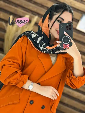 مانتو کتی چهاردکمه آستین کش