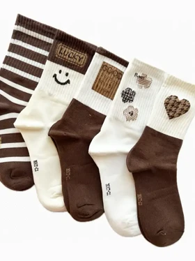 جوراب ساق بلند زنانه ست شکلاتی