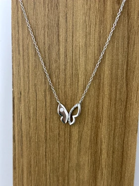 گردنبند نقره زنانه پروانه مینیمال 983