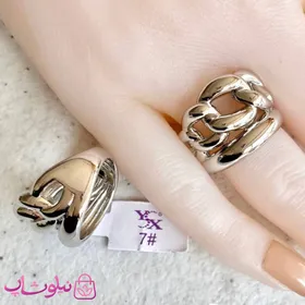 انگشتر بزرگ YSX مدل کارتیه نقره ای