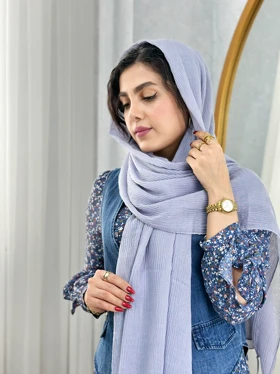 شال شیدا طوسی آبی 2