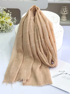 شال نخی پلیسه چهارخونه لمه 20637
