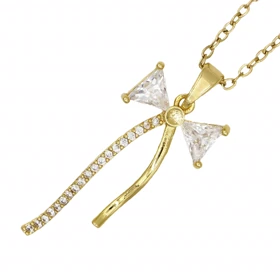 گردنبند دخترانه مدل پروانه نگینی