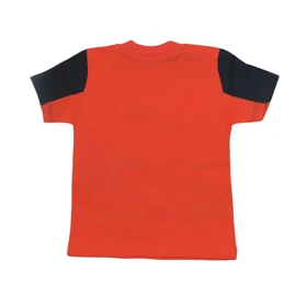 ست تیشرت آستین کوتاه و شلوارک پسرانه مدل خرس PJ1146 رنگ نارنجی