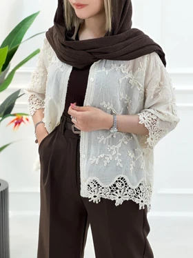 شومیز گیپور زنانه ارغوان