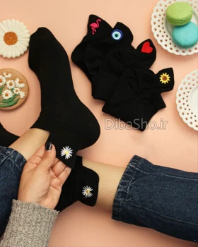 جوراب مچی لبه دار گلدوزی