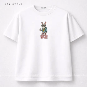 تیشرت باکسی طرح خرگوش 100٪ پنبه | کد 1330