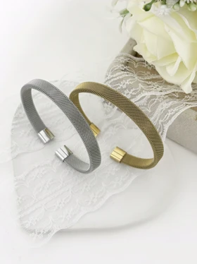 دستبند النگویی حصیری استیل زنانه 903