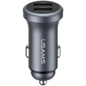 شارژر فندکی یوسامز USAMS مدل CC320 شدت جریان 2.4 آمپر دو پورت