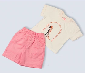 ست تیشرت شلوارک پاستیلی طرح کفش