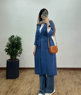 مانتو بلند شانتون بلکا(با ارسال رایگان)