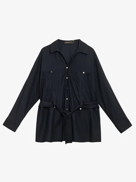 تونیک زنانه ویسکوز آستین بلند یقه مردانه کژوال50102