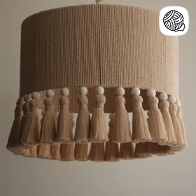 لوستر مکرومه بافی مدل پر منگوله قطر 35