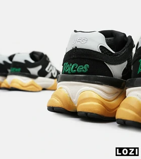 کفش کتانی مردانه و زنانه مشکی زرد NEW BALANCE 9060