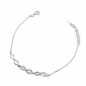 دستبند نقره بی نهایت کد 351273