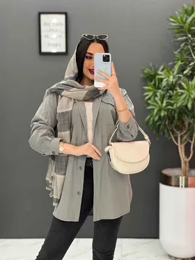 مانتو شومیزی لینن دوجیب