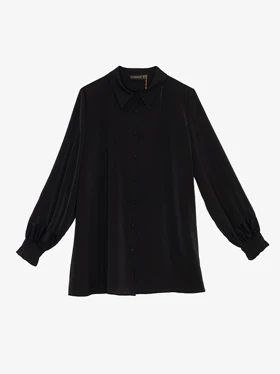 تونیک زنانه کرپ الیزه یقه مردانه آستین بلند بیسیک 50107