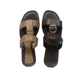 صندل زنانه Alyssa-مشکی - قهوه ای و کرم