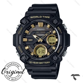 ساعت کاسیو مردانه AEQ-120W-9AV اصل ایندکس طلایی Casio-11843-G