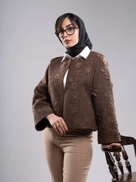 کت زنانه پرنسا Pransa کد PRS000014 (قهوه‌ای)