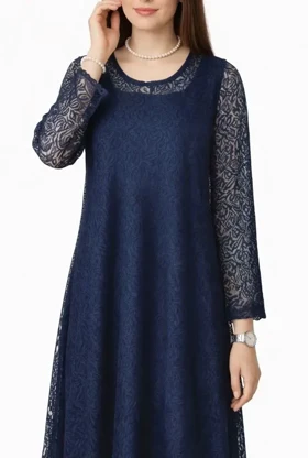 پیراهن بلند سوپر کلوش دانتل پرنسا