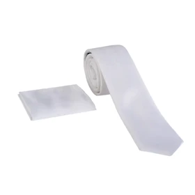 ست کراوات و دستمال جیب سفید 98141