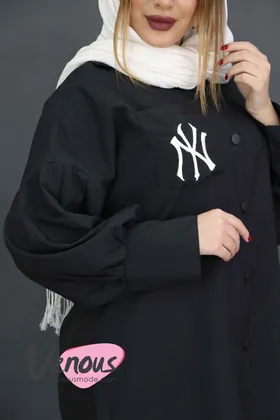 مانتو آستین پفی کمردار NY