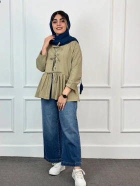 شومیز زنانه عروسکی چین‌دار