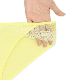 شورت زنانه اسلیپ نخ و دانتل Neev نیو کد 424 لیمویی Lemon