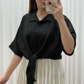 شومیز گره‌ای ینزی 7496 (مشکی)