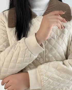 کاپشن چرم یقه بافت کد 5370