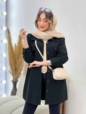 مانتو سر جیب دو دکمه جیب نما