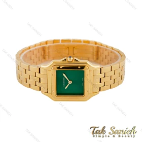 ساعت کارتیر زنانه طلایی صفحه سبز مدیوم Cartier-4474-L