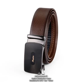 کمربند مردانه قهوه‌ای Leather Ratchet Belt BL76