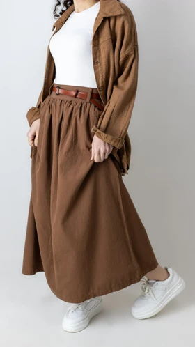 دامن چین‌دار لینن