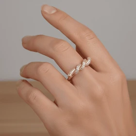 انگشتر دخترانه مدل پیچی نگیندار