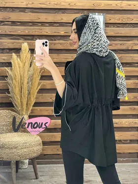 مانتو جلو زیپ پشت گت دار