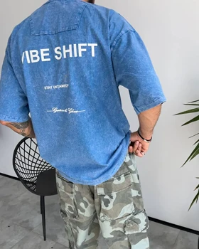 تیشرت سنگشور VIBE SHIFT رنگ سبز ابی